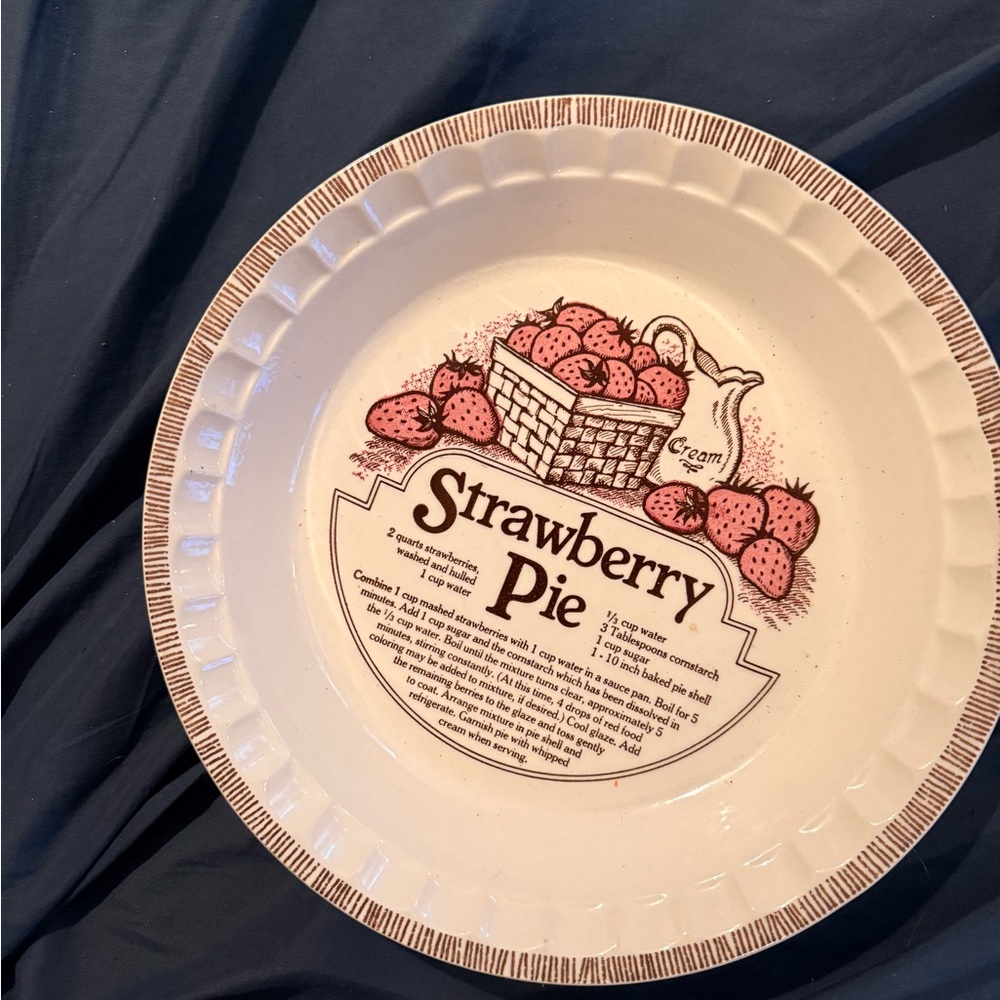 Strawberry Pie Ceramic Plate